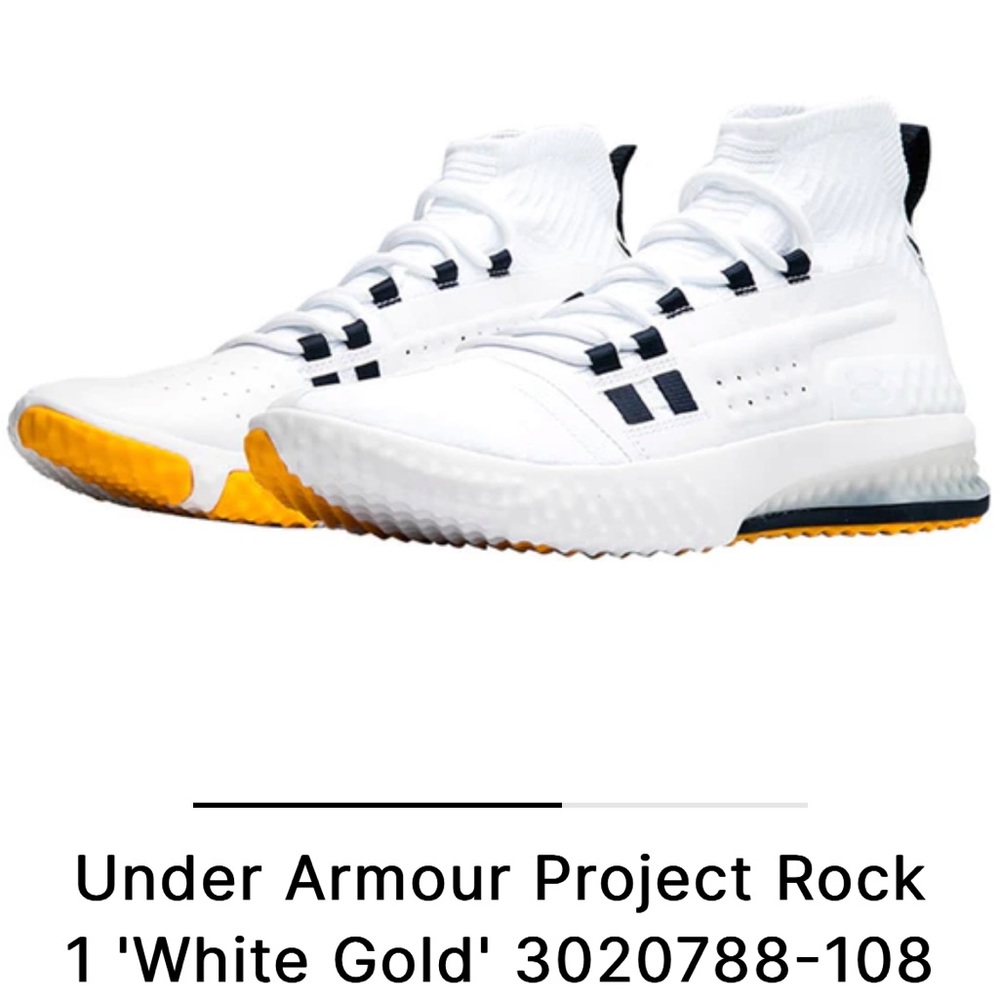 Men’s Under Armour Project Rock 1 'White Gold' size 11
